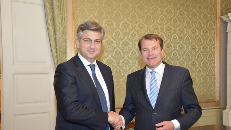 Predsjednik Vlade Andrej Plenković primio predstavnike Europske banke za obnovu i razvoj